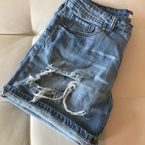 Distressed Boyfriend Jean Shorts